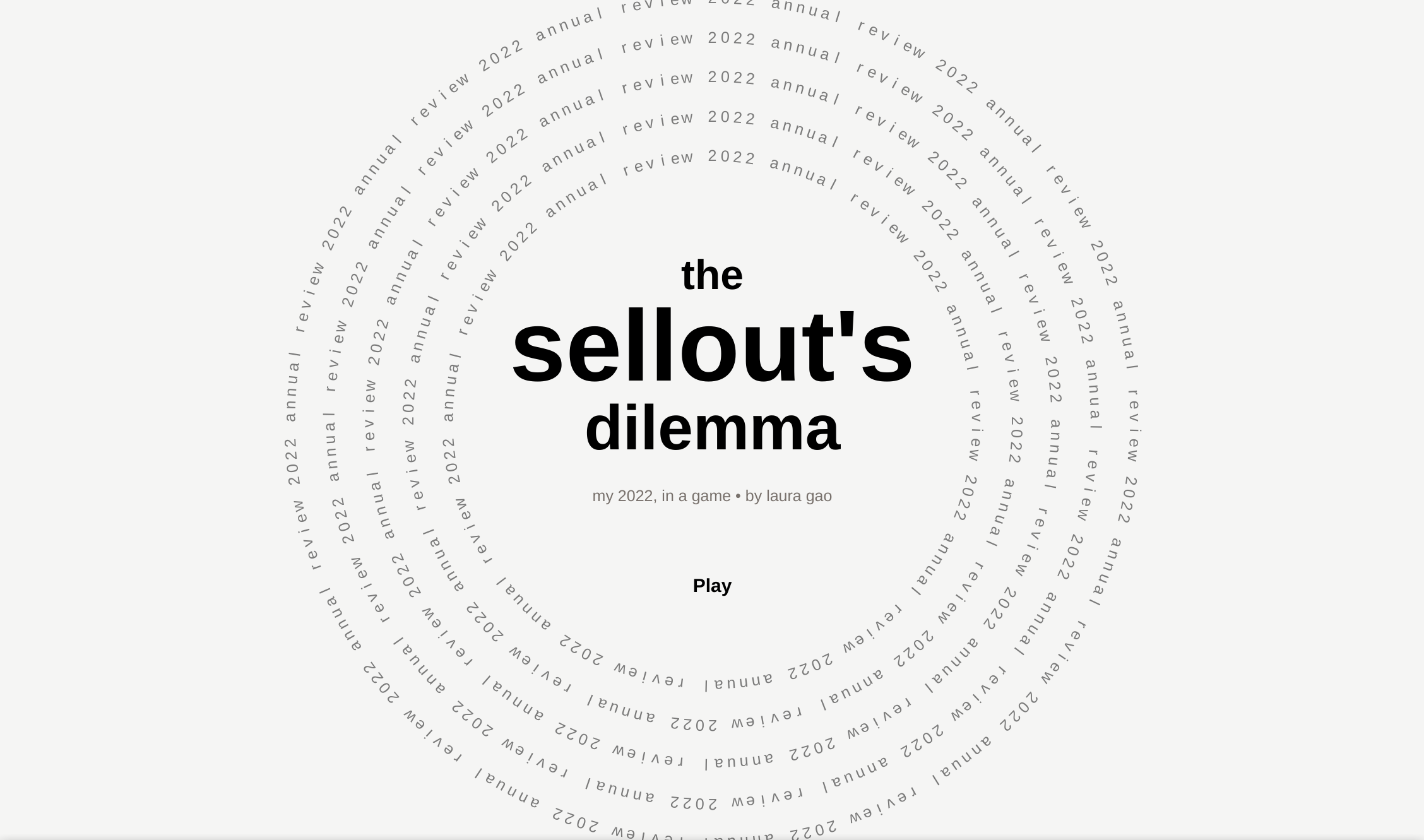 sellout's dilemma homepage